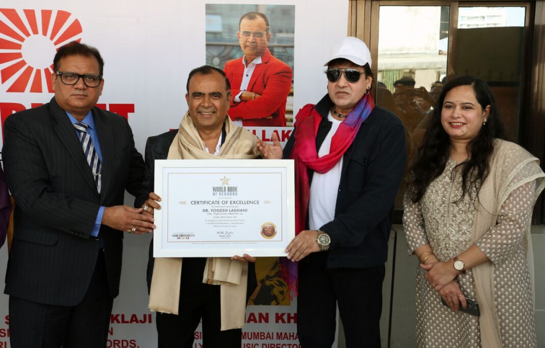 Dr.Yogesh Lakhani gets honored with Certificate of Excellence by World Book of Records
